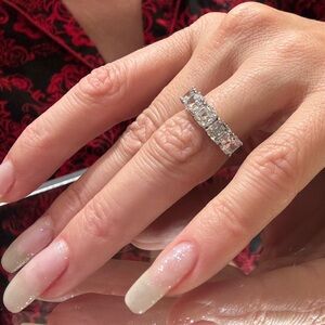 Jean Dousset Asscher Cut Heart Set Anniversary Ring
